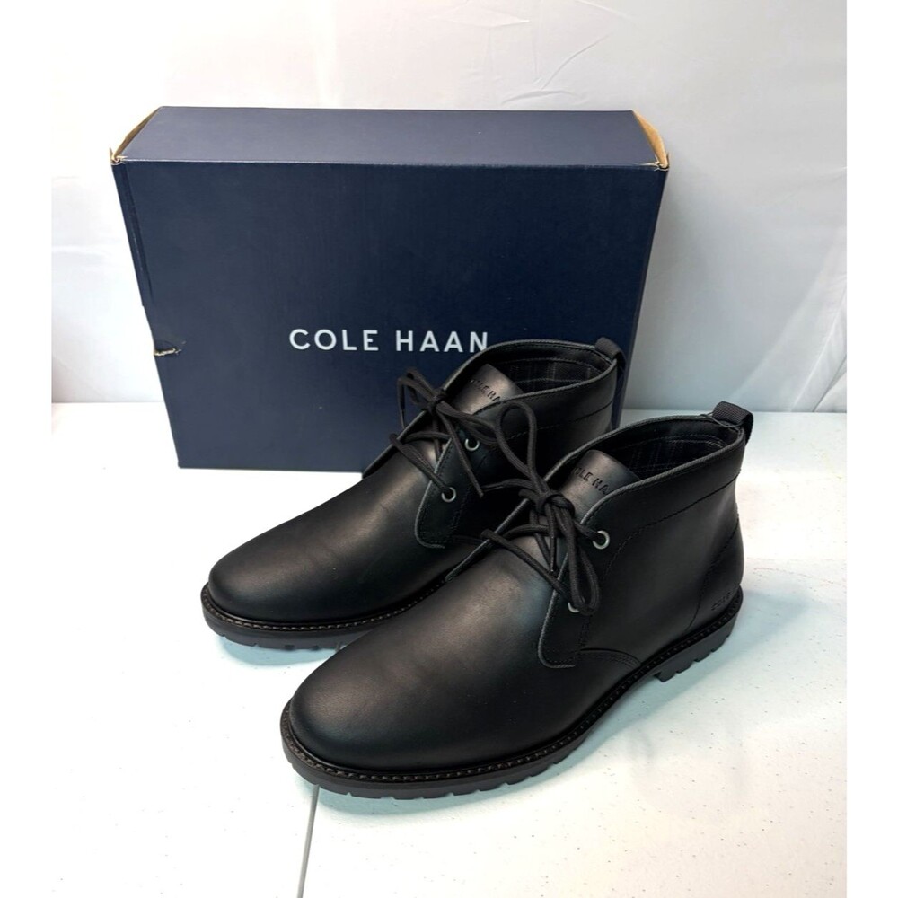 Cole Haan Midland Lug Chukka Men’s Boots 7.5 M Black Water Resistant New in Box